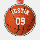 Benutzerdefiniertes Basketball-Monogramm mit Name Ornament Aus Metall (Vorne)