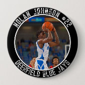 Benutzerdefiniertes Basketball-Spieler-Schulmaskot Button (Vorderseite)