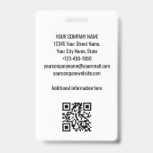 Benutzerdefiniertes Baustellen-ID-Logo QR-Code Bla Ausweis (Rückseite)