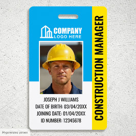 Benutzerdefiniertes Baustellen-ID-Logo QR-Code Bla Ausweis