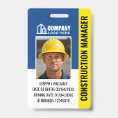 Benutzerdefiniertes Baustellen-ID-Logo QR-Code Nav Ausweis (Vorderseite)