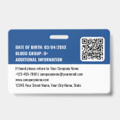 Benutzerdefiniertes Baustellen-ID-Logo QR-Code Nav Ausweis (Rückseite)