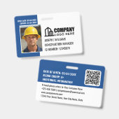 Benutzerdefiniertes Baustellen-ID-Logo QR-Code Nav Ausweis (Vorder- & Rückseite)