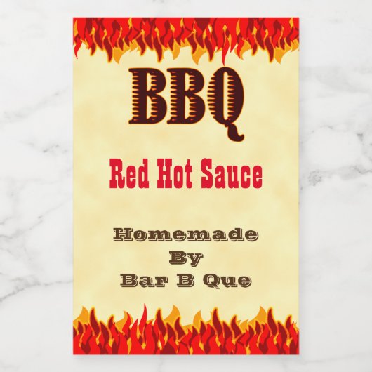 Benutzerdefiniertes BBQ Hot Sauce 2x3" Etikett mit (Einzelnes Label)