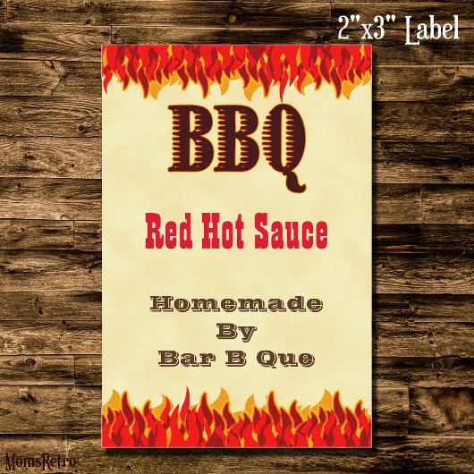 Benutzerdefiniertes BBQ Hot Sauce 2x3" Etikett mit