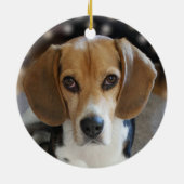 Benutzerdefiniertes Beagle-Dog-Foto Keramik Ornament (Hinten)