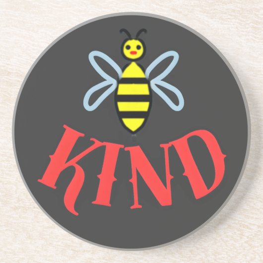 Benutzerdefiniertes Bee Kind personalisiertes Gesc Getränkeuntersetzer (Vorne)