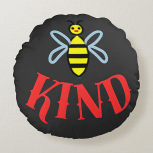Benutzerdefiniertes Bee Kind Personalisiertes Gesc Rundes Kissen