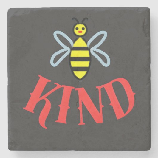 Benutzerdefiniertes Bee Kind Personalisiertes Gesc Steinuntersetzer (Vorderseite)
