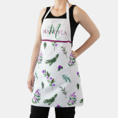 Benutzerdefiniertes Beeren-Grün-Monogramm-Blumende Schürze (InSitu)