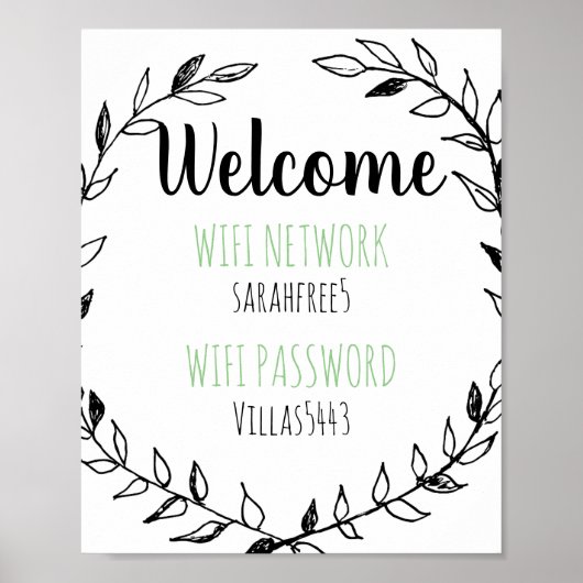 Benutzerdefiniertes Begrüßungskennwort für Wifi Poster (Vorne)