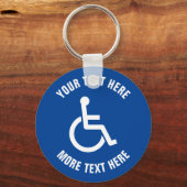Benutzerdefiniertes Behindertenzeichen Rollstuhlsy Schlüsselanhänger (Vorderseite)