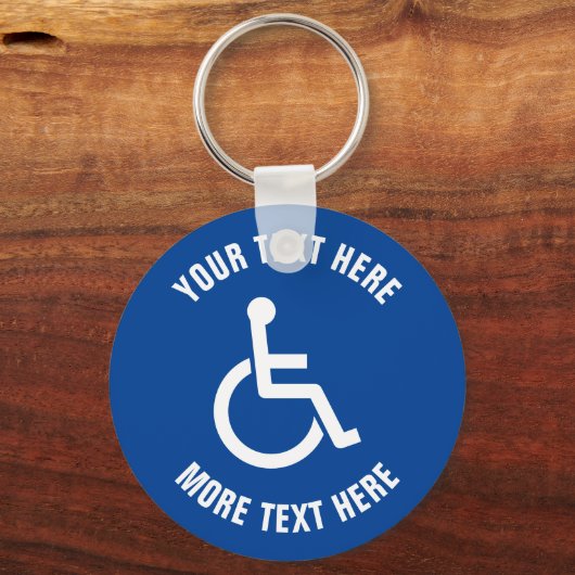 Benutzerdefiniertes Behindertenzeichen Rollstuhlsy Schlüsselanhänger (Vorderseite)