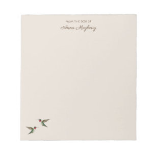 Benutzerdefiniertes Beige Hummingbird Notepad Notizblock