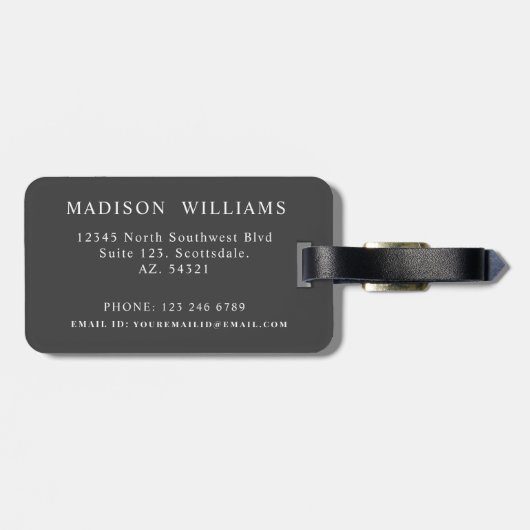 Benutzerdefiniertes Beige Pfirsichpink Grau Schwar Gepäckanhänger (Rückseite horizontal)