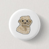 Benutzerdefiniertes Beiges Pudel-Welpen-Geschenk Button (Vorderseite)