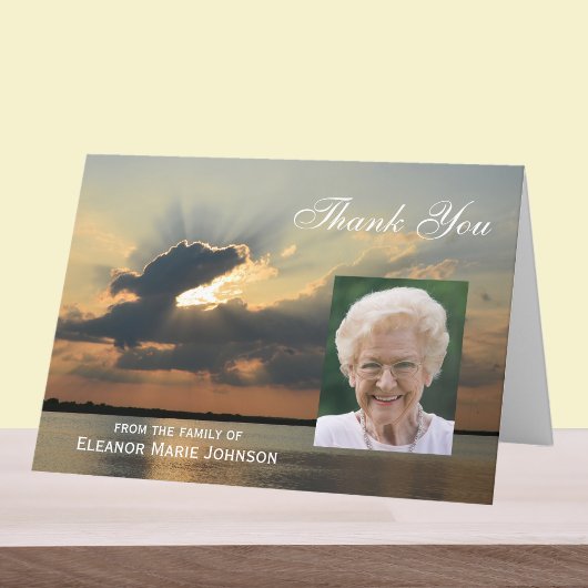 Benutzerdefiniertes Beileid Danke Karte mit Foto