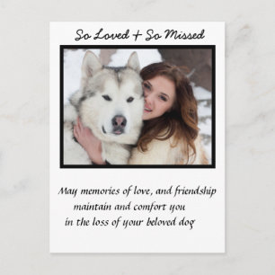 Benutzerdefiniertes Beileid für die Dog-Memorial Postkarte