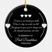 Benutzerdefiniertes Beileid für Foto und Text Keramik Ornament (Hinten)