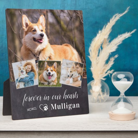 Benutzerdefiniertes Beileid für Hunde-Memorial 4 F Fotoplatte (Seite)