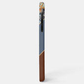 Benutzerdefiniertes Bernsteinbraun Dunkelblau Chic Case-Mate iPhone Hülle (Hinten/Links)