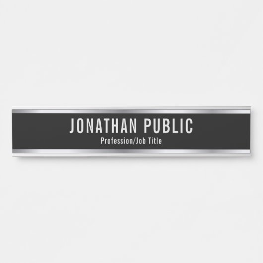 Benutzerdefiniertes Berufliches Vorlage Schwarzes  Türschild (Vorderseite )