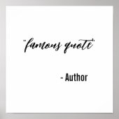 Benutzerdefiniertes, berühmtes Zitat-Einfaches Pos Poster (Vorne)