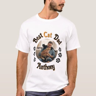 Benutzerdefiniertes Best Cat Dad Foto T-Shirt