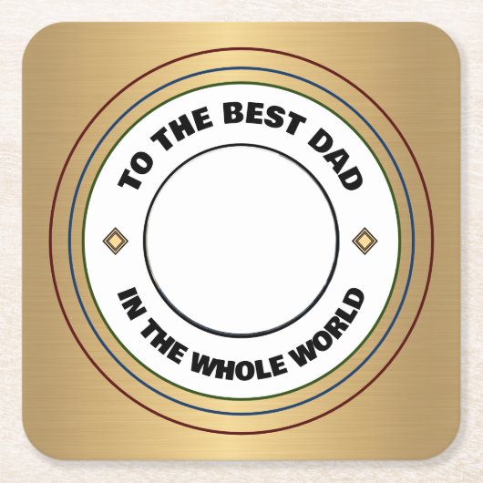 Benutzerdefiniertes Best Vater Pater Foto personal Rechteckiger Pappuntersetzer (Vorderseite)