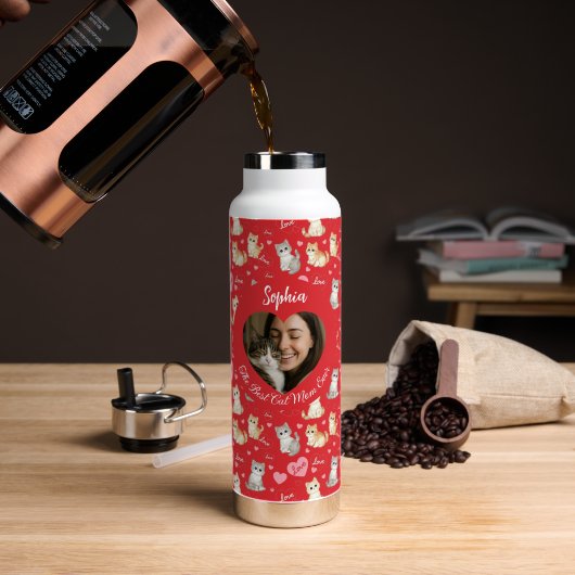 Benutzerdefiniertes "Beste Katzenmutter überhaupt" Trinkflasche (Kaffee (gedreht))