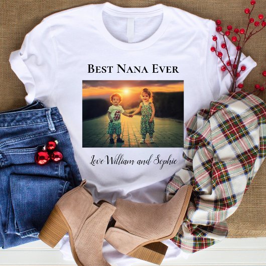 Benutzerdefiniertes Beste Oma überhaupt Foto  T-Shirt