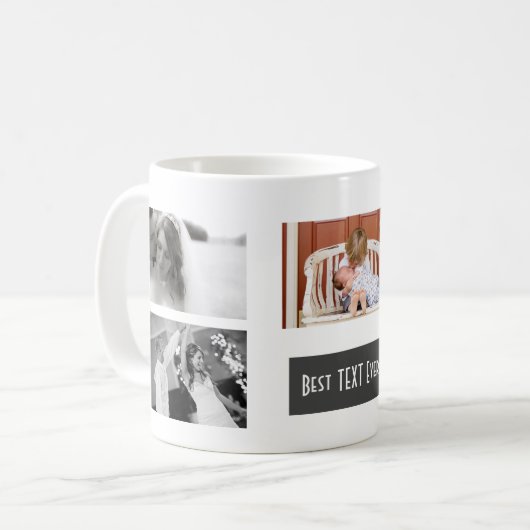 Benutzerdefiniertes Bestes (IHRER TEXT) je Collage Kaffeetasse (Vorderseite Links)