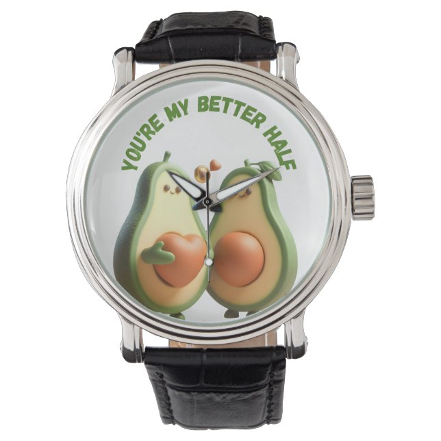 Benutzerdefiniertes Better Half Avocado Propose Da Armbanduhr (Vorderseite)