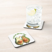 Benutzerdefiniertes Better Half Avocado Propose Da Getränkeuntersetzer (Rechte Seite)