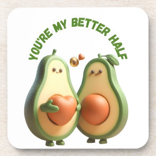 Benutzerdefiniertes Better Half Avocado Propose Da Getränkeuntersetzer (Vorderseite)