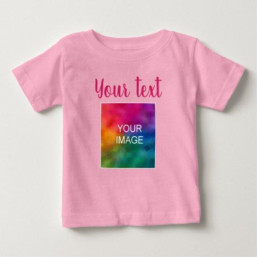 Benutzerdefiniertes Bild handgeschriebener Skriptt Baby T-shirt (Vorderseite)