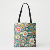 Benutzerdefiniertes Bild Hippie Blumen Tasche (Vorderseite)