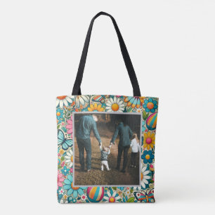 Benutzerdefiniertes Bild Hippie Blumen Tasche