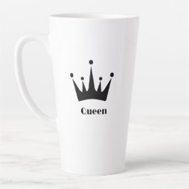 Benutzerdefiniertes Bild mit schwarzem Queen-Text Milchtasse