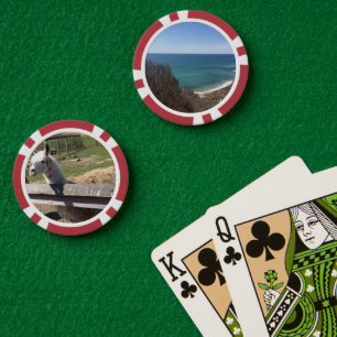 Benutzerdefiniertes Bild mit zwei Fotos personalis Pokerchips