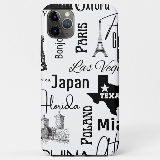 Benutzerdefiniertes Bild Modernes Muster pari schw Case-Mate iPhone Hülle (Rückseite)