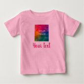 Benutzerdefiniertes Bild und Text rosa Vorlage Tre Baby T-shirt (Vorderseite)