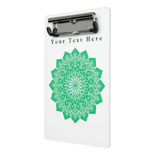 Benutzerdefiniertes Bild und Textschreiben in Grün Mini Klemmbrett (Gewinkelt2)
