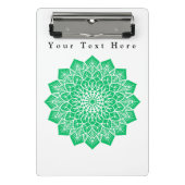 Benutzerdefiniertes Bild und Textschreiben in Grün Mini Klemmbrett (Vorderseite)