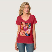 Benutzerdefiniertes Bild x4 und Text T-Shirt (Vorderseite Vollansicht)