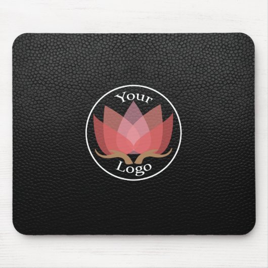 Benutzerdefiniertes Black Leather-LOGO Mousepad (Vorne)