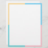 Benutzerdefiniertes Blank Vorlage rosa Gelb Blau Briefbogen (Vorne/Hinten)