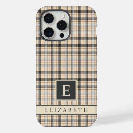 Benutzerdefiniertes, blassgelbes Beige-Schwarzes G iPhone Hülle (Rückseite)