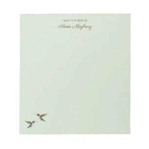 Benutzerdefiniertes, blassgrünes Hummingbird Note Notizblock