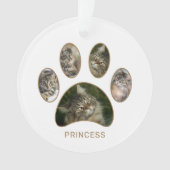 Benutzerdefiniertes Blatt Katzen Name Jahr FotoCol Ornament (Vorderseite)